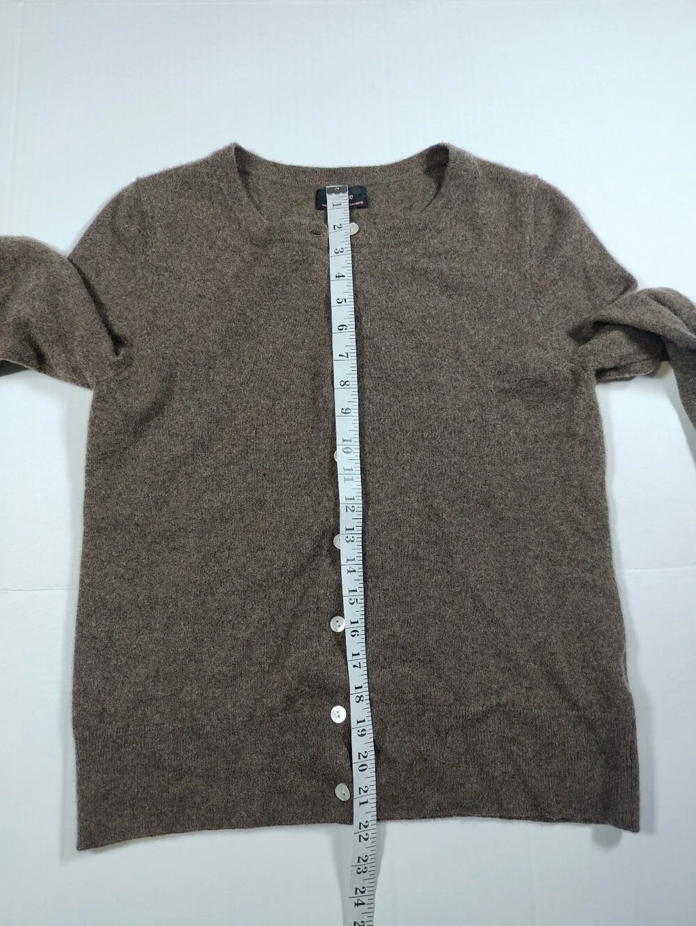 Quince Women's Brown 100% Mongolian Cashmere Button Long Sleeve Cardigan Size L
